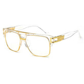 Ken Oversized Luxury Squre Metal Eye Glasses Frame Rectangle Frames Southood Clear
